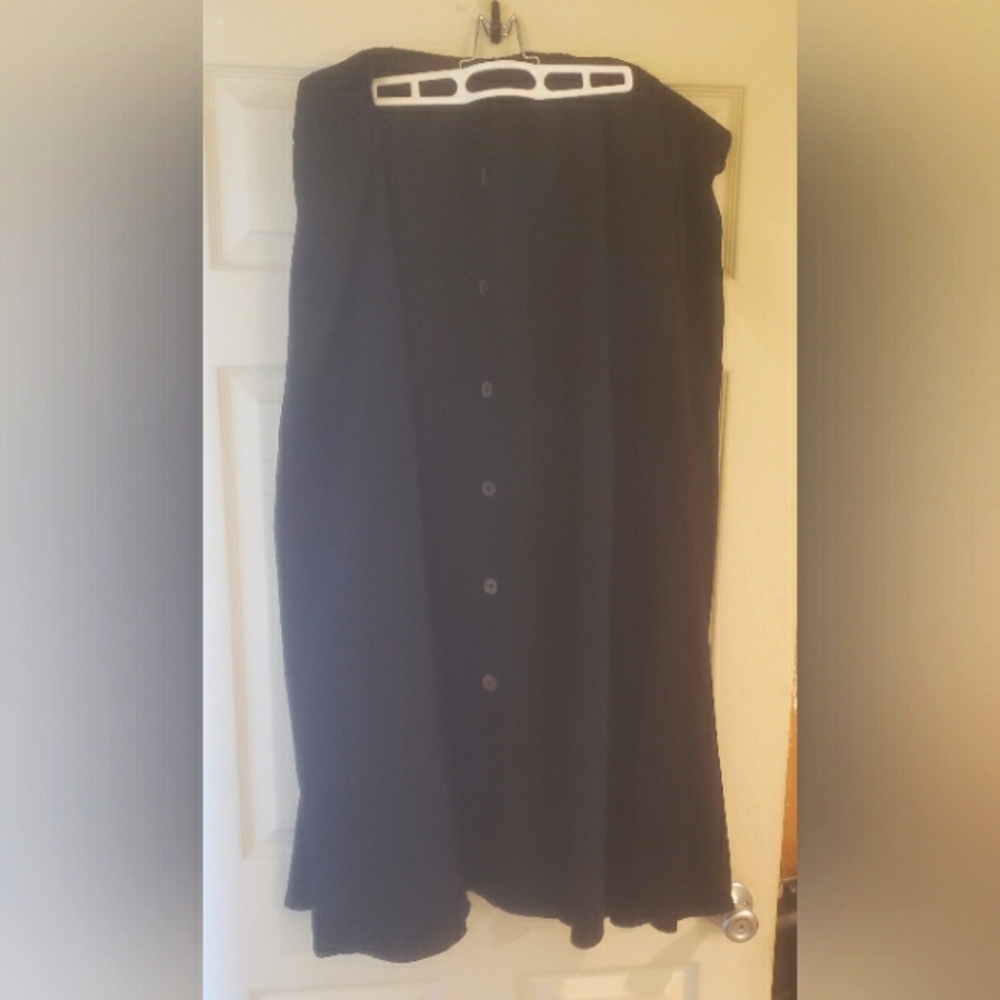 Elegant Black Faux Button-Down Skirt